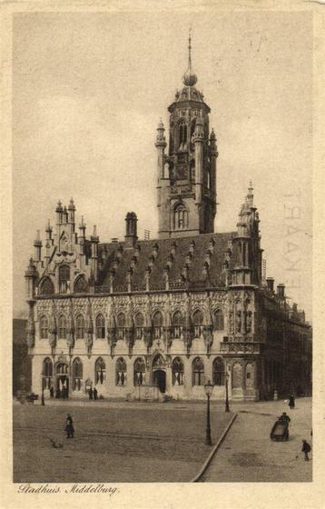 Stadhuis. Middelburg. - volk kar - 1919 gelopen beschikbaar voor biedingen