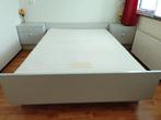 Bed 145 breed, 219 lang  kleur grijs, Huis en Inrichting, Slaapkamer | Bedden, Ophalen, Gebruikt, 140 cm, Twijfelaar