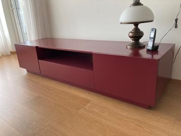 Bordeauxrode Dressoir/TV Kast - 200cm Breed beschikbaar voor biedingen