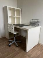 Ikea Kallax bureau met kast + bureaustoel en accessoires, Huis en Inrichting, Ophalen, Zo goed als nieuw, Bureau