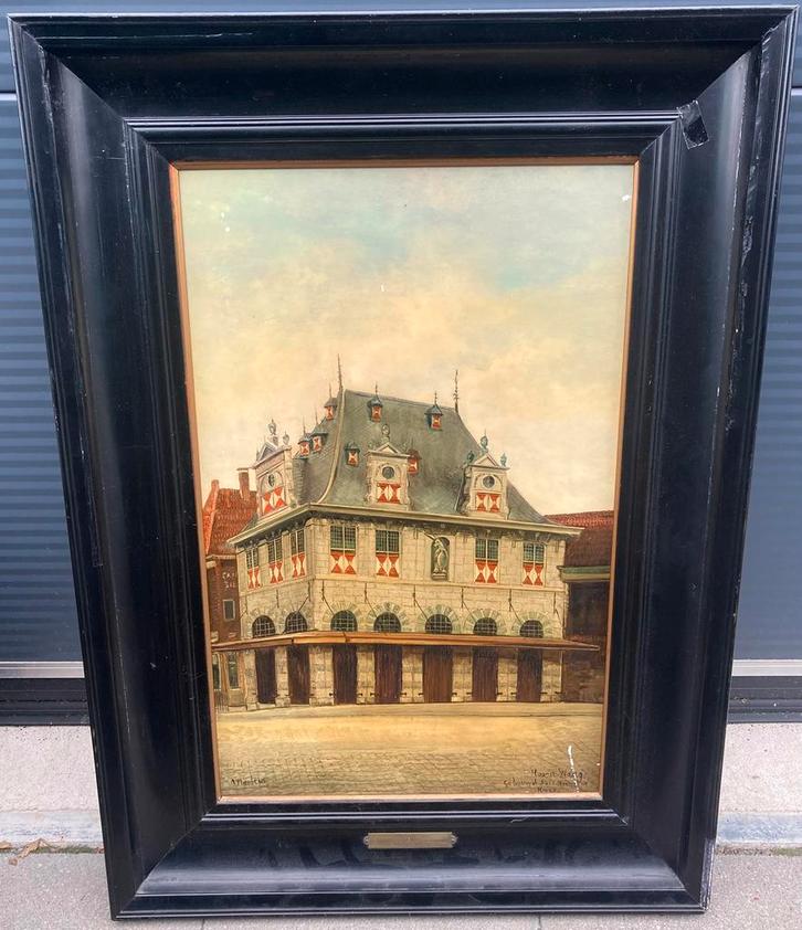 Schilderij Hoorn 1928 Martens kaasdragers vereniging, Antiek en Kunst, Kunst | Schilderijen | Klassiek, Ophalen of Verzenden