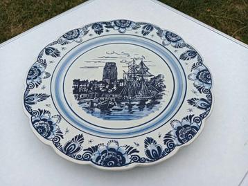 Brocante sierbord van Delfts Blauw, C.Z.B. 1930-1980  beschikbaar voor biedingen