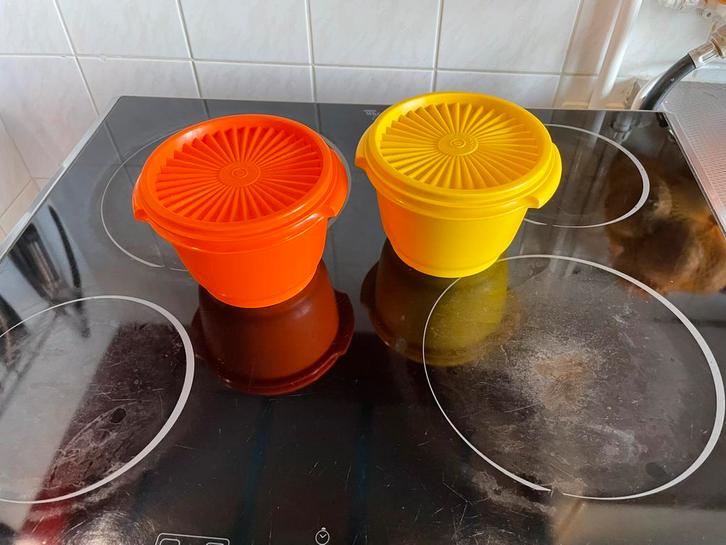 Tupperware zonnedeksel set, Huis en Inrichting, Keuken | Tupperware, Zo goed als nieuw, Bak of Kom, Geel, Ophalen of Verzenden