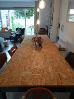 Grote unieke eettafel met stalen frame, Huis en Inrichting, Tafels | Eettafels, Ophalen, 200 cm of meer, 50 tot 100 cm, Zo goed als nieuw