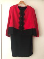 Rood zwarte rok pak maat 46/48 zgan, Ophalen of Verzenden, Zo goed als nieuw, Maat 46/48 (XL) of groter, Zwart
