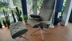 Stressless relax fauteuil (model METRO, Groen) + hocker, Huis en Inrichting, Ophalen, Minder dan 75 cm, Zo goed als nieuw, 75 tot 100 cm