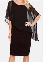 Adrianna Papell elegante luxe jurk zwart/overlaag 10 =40/42, Kleding | Dames, Jurken, Maat 38/40 (M), Verzenden, Zwart, Onder de knie