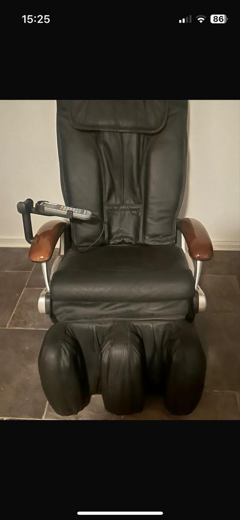 Leren Relaxfauteuil met Massage - Zo Goed Als Nieuw!, Huis en Inrichting, Fauteuils, Zo goed als nieuw, Leer, 75 tot 100 cm, Ophalen of Verzenden