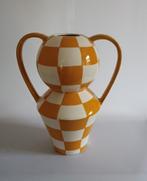 Geel/oranje vaas merk Mica 100% handgemaakt hoogte 33 cm, Ophalen of Verzenden