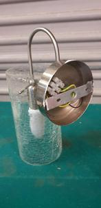 wandlamp glas rvs, Huis en Inrichting, Lampen | Wandlampen, Ophalen of Verzenden, 'T Olde Gre-j, Info@toldegrej.nl, Endepoelstraat 20f Didam