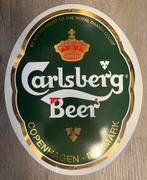 Emaille Bord Carlsberg Beer 42x35cm Puntgaaf, Verzamelen, Merken en Reclamevoorwerpen, Ophalen of Verzenden, Gebruikt, Reclamebord