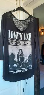 Top/shirt met fotoprint, zwart. Mt. 40/42. Als nieuw., Ophalen of Verzenden, Zo goed als nieuw, Zwart, Lange mouw
