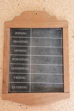 Lief vintage krijtbord met dagen van de week in houten lijst, Gebruikt, Ophalen of Verzenden