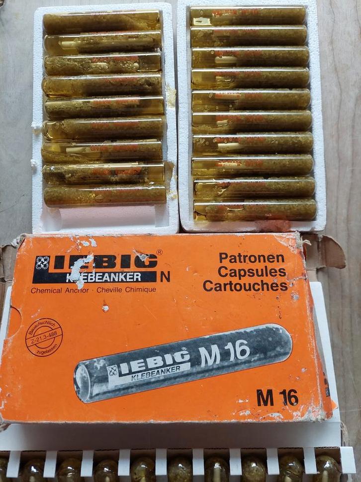 Liebig Klebeanker M16 Patronen Capsules, Doe-het-zelf en Verbouw, Overige Doe-het-zelf en Verbouw, Gebruikt, Ophalen of Verzenden