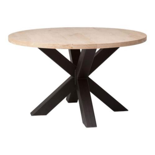 Rond massief eiken tafel - Livinn Zevenaar, Huis en Inrichting, Tafels | Eettafels, Rond, Ophalen of Verzenden