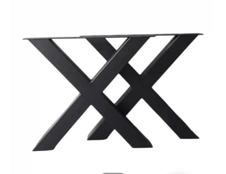 Metalen X poten X-onderstel tafelpoten ZWART gepoedercoat, Huis en Inrichting, Woonaccessoires | Overige, Zo goed als nieuw, Ophalen of Verzenden