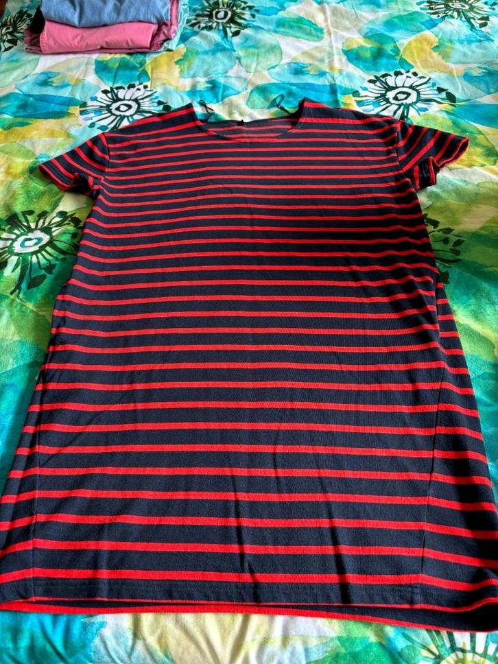 Hema jurkje rood/blauw mt L, Kleding | Dames, Jurken, Gedragen, Maat 42/44 (L), Rood, Boven de knie, Ophalen of Verzenden