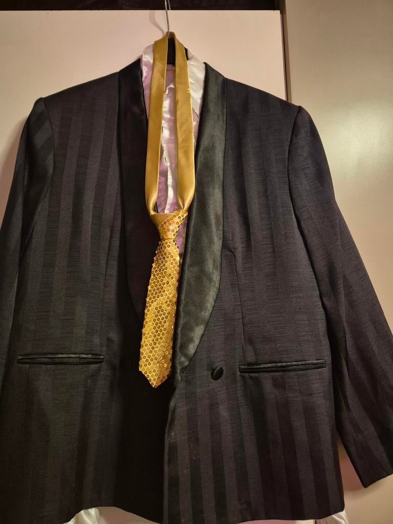 Handgemaakt Colbert met Carnaval Blouses & Stropdas - Maat L, Kleding | Heren, Kostuums en Colberts, Maat 52/54 (L), Zwart, Ophalen of Verzenden