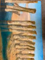 Strandgezicht - Olieverf op doek 50x60, Antiek en Kunst, Ophalen of Verzenden