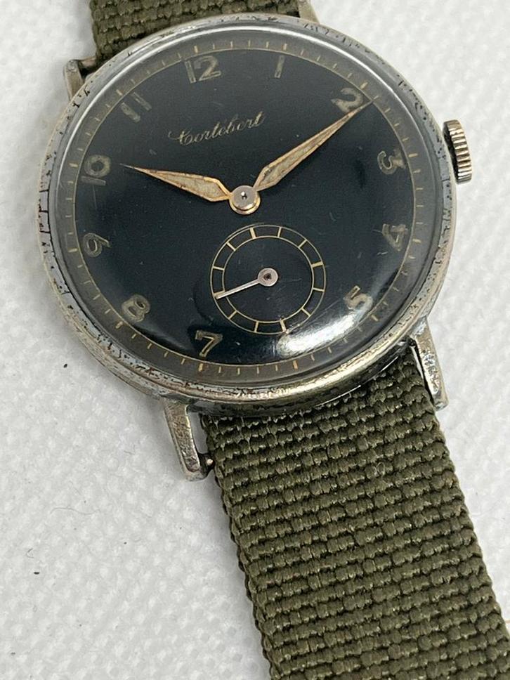 Cortebert “military watch” horloge, Sieraden, Tassen en Uiterlijk, Horloges | Antiek, Overige merken, Staal, 1960 of later, Ophalen of Verzenden