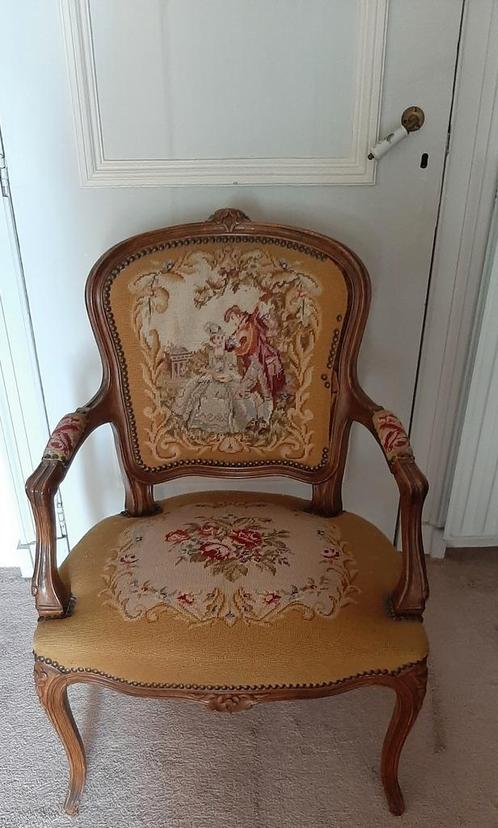 Geborduurde stoel, Antiek en Kunst, Antiek | Meubels | Stoelen en Banken, Ophalen