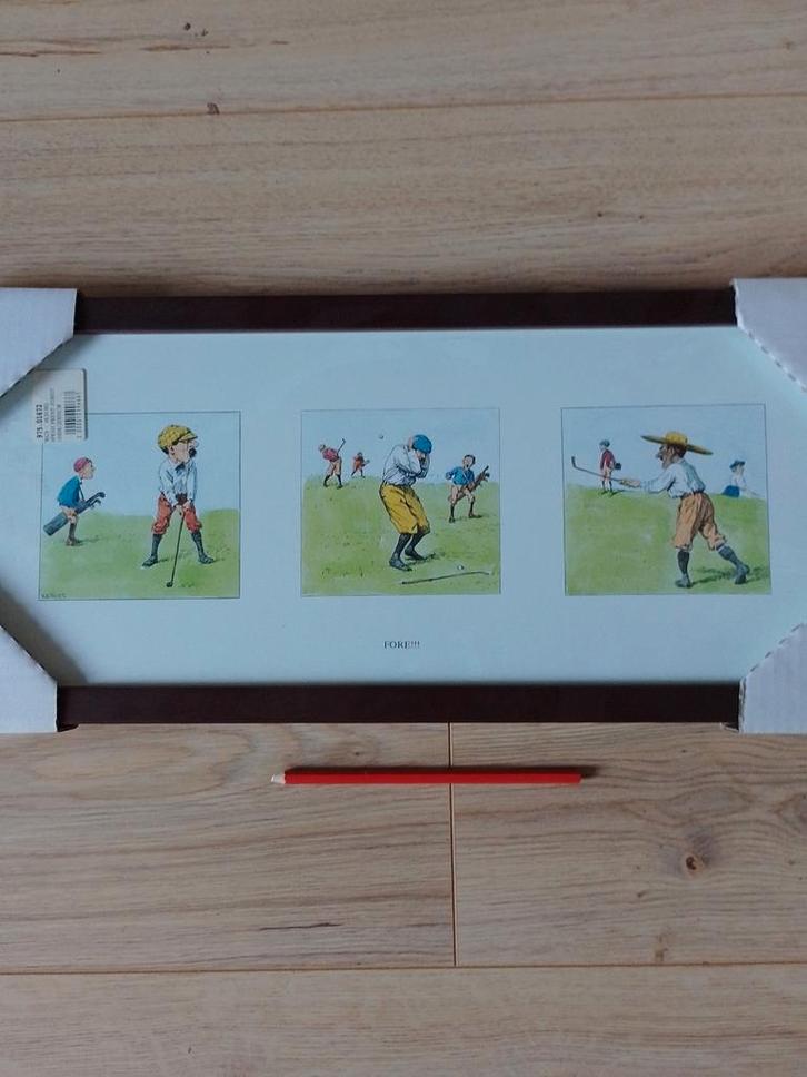 Fraaie ingelijste prentjes met golftafereel, Huis en Inrichting, Woonaccessoires | Schilderijen, Tekeningen en Foto's, Nieuw, Schilderij