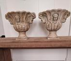 Aparte brocante vintage stenen betonlook bloempotten vazen, Tuin en Terras, Bloempotten, Ophalen, Steen, Rond, Tuin