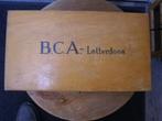 Oude houten BCA letterdoos met zeer veel leters en lettercom, Gebruikt, Ophalen of Verzenden