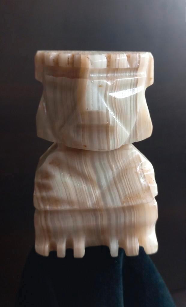Honingkleurige onyxsteen Azteekse Tiki Maya--sculptuur, Antiek en Kunst, Kunst | Overige Kunst, Ophalen of Verzenden