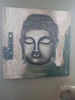 Op doek geschilderde boeddha, Antiek en Kunst, Kunst | Schilderijen | Modern, Ophalen of Verzenden