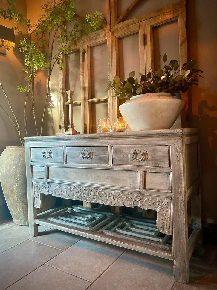 Dressoir sidetable chinees chinese kast landelijk uniek, Huis en Inrichting, Kasten | Dressoirs, Zo goed als nieuw, 100 tot 150 cm