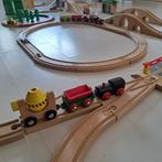 Houten treinbaan, Kinderen en Baby's, Speelgoed | Houten speelgoed, Overige typen, Gebruikt, Ophalen of Verzenden