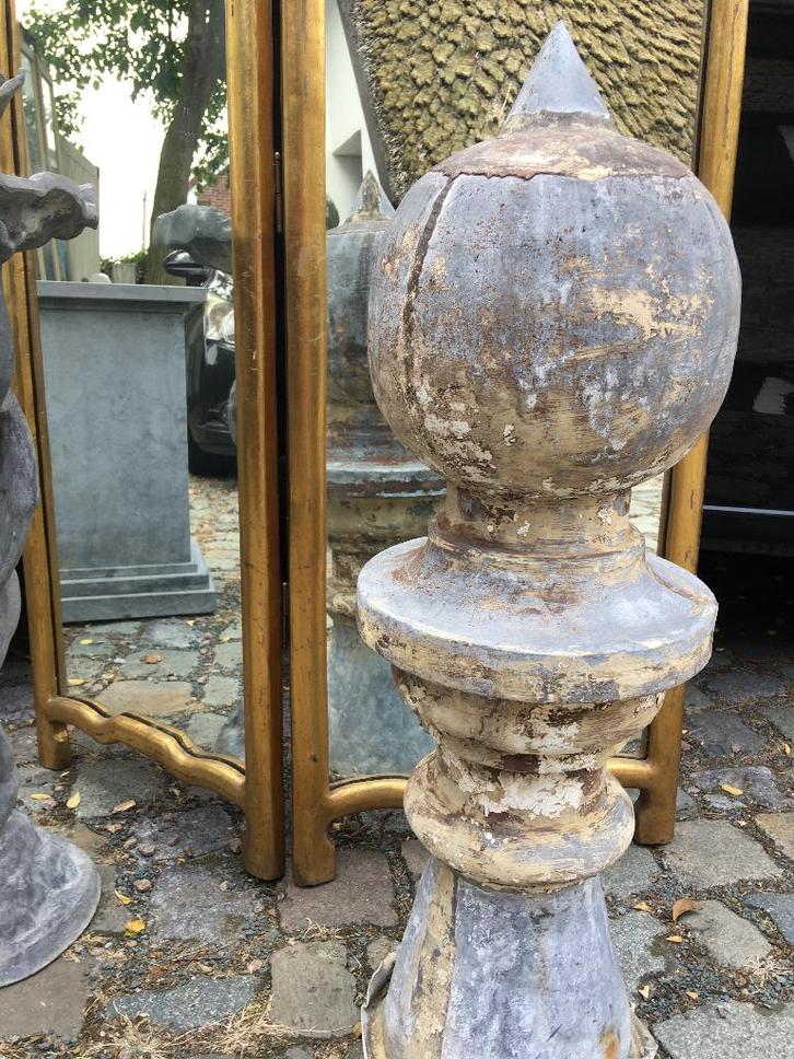 Grote antieke loden pinakel / ornament in lood, Antiek en Kunst, Curiosa en Brocante, Ophalen