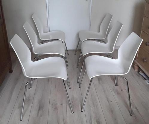 6x Kartell Maui witte design eetkamerstoelen, Huis en Inrichting, Stoelen, Vijf, Zes of meer stoelen, Wit, Ophalen