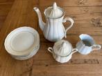 Servies wit porselein met zilveren rand. Merk Ebel, Ophalen, Gebruikt, Bord(en), Overige stijlen