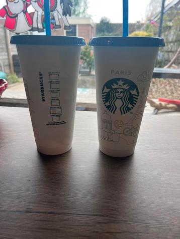 Starbucks Paris Bekers met Blauw Rietje beschikbaar voor biedingen