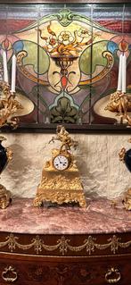 Pendule brons verguld, Ophalen of Verzenden