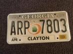 Kentekenplaat licenseplate Georgia Clayton USA, Verzamelen, Verzenden, Gebruikt, Auto's
