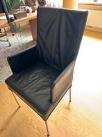 8x zwart leren eetkamer fauteuils, Huis en Inrichting, Fauteuils, Ophalen, Gebruikt, Minder dan 75 cm, Leer