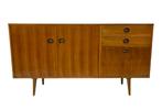 Vintage Dressoir Lowboard Tv Meubel Jaren 60 Walnoot Teak, 25 tot 50 cm, Gebruikt, Ophalen