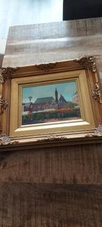 Schilderij grote markt haarlem met Gouden Lijst, Antiek en Kunst, Ophalen