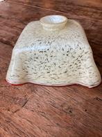 Vintage glazen lampenkap met spikkelpatroon, Huis en Inrichting, Lampen | Lampenkappen, Ophalen, Wit, Vierkant, Zo goed als nieuw
