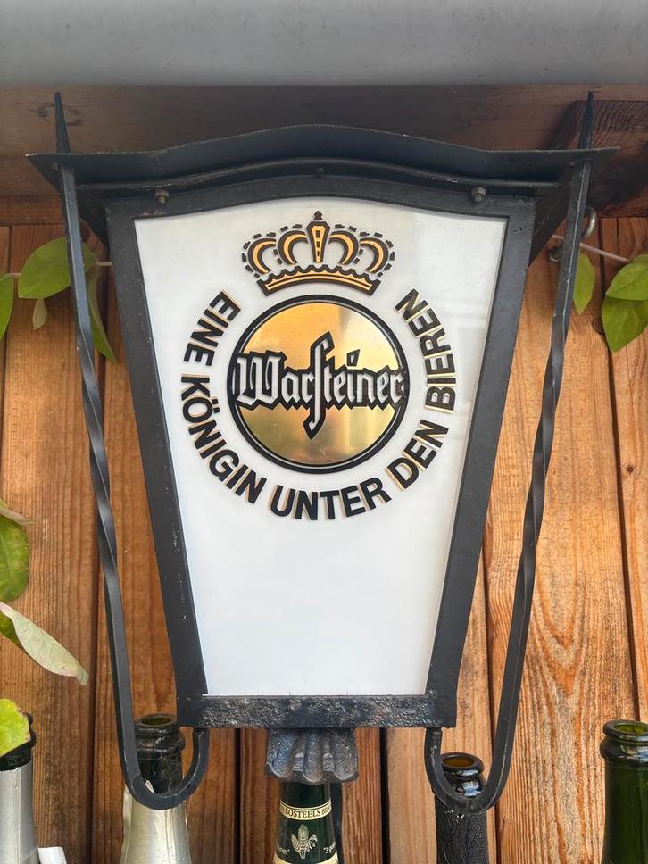 Te koop: zeer zeldzame metalen Warsteiner lamp, Verzamelen, Biermerken, Gebruikt, Reclamebord, Plaat of Schild, Overige merken