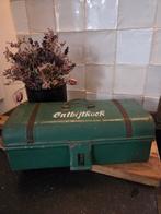 Mooie oude groene ontbijtkoek doos trommel, Verzamelen, Blikken, Ophalen of Verzenden, Gebruikt, Overige