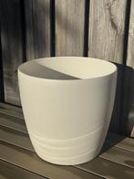 Bloempot op wielen, wit, Ø 35 cm, H 32,5 cm, v. binnen, Kunststof, Gebruikt, Rond, Minder dan 40 cm