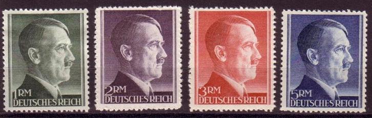 Set Hitler Zegels uit 1942 (DR 799-802), Verzamelen, Militaria | Tweede Wereldoorlog, Overige soorten, Duitsland, Ophalen of Verzenden