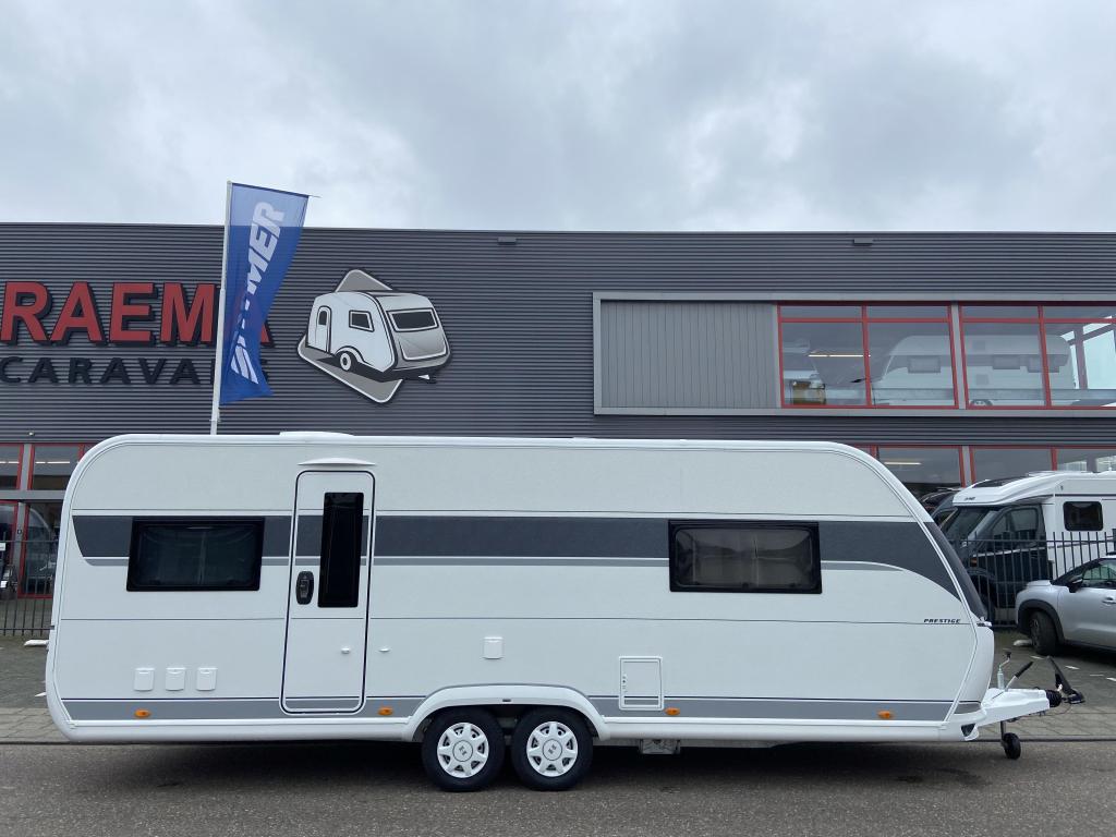 Hobby Prestige 650 UFF Queensbed, rondzit 2025, Caravans en Kamperen, Caravans, Rondzit, 7 tot 8 meter, Bedrijf, Overige typen