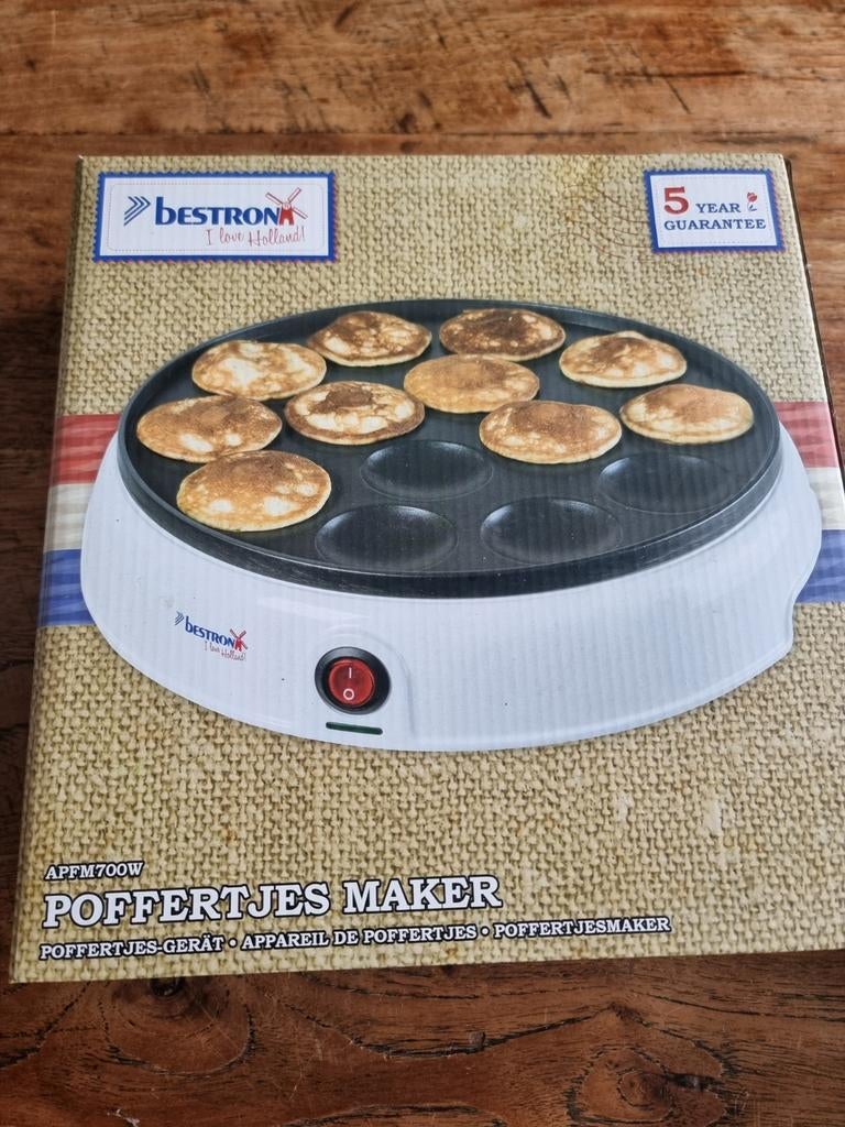 Bestron Poffertjesmaker APFM700W Wit, Ophalen of Verzenden, Nieuw