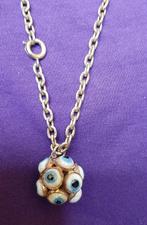 Goudkleurige ketting met veel boze oog kralen in één bal., Ophalen of Verzenden, Zo goed als nieuw, Goud, Overige materialen