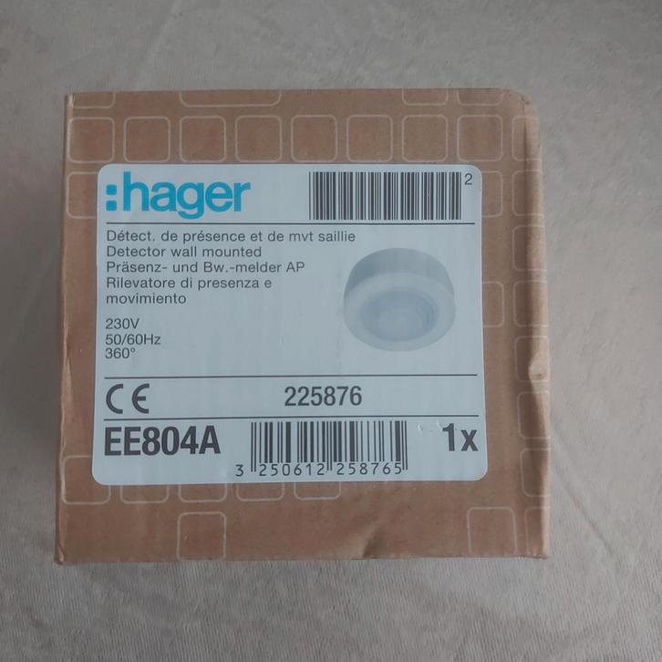Hager EE804A Bewegingsmelder 360 Nieuw, Doe-het-zelf en Verbouw, Alarmsystemen, Nieuw, Detector, Sensor of Melder, Overige soorten